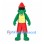 Green Crocodile Mascot Costume with Red Beanie and Sunglasses