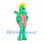 Green Seahorse Mascot Costume with Pink Floral Swimsuit