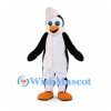Penguin Mascot Costume with White Scarf and Black Cap