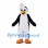 Penguin Mascot Costume with White Scarf and Black Cap