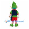 Elf Mascot Costume with Green Hat and Red Shorts