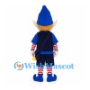 Elf Mascot Costume with Blue Hat and Navy Outfit