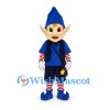 Elf Mascot Costume with Blue Hat and Navy Outfit