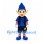 Elf Mascot Costume with Blue Hat and Navy Outfit