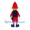 Elf Mascot Costume with Red Hat and Red Outfit