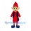 Elf Mascot Costume with Red Hat and Red Outfit
