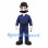 Policeman Mascot Costume with Navy Uniform and Black Bowler Hat