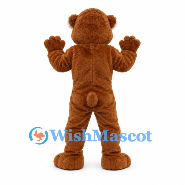 Brown Bear Mascot Costume with White Eyebrows and Belly