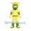 Green Alien Mascot Costume with Yellow Hair and Sports Outfit