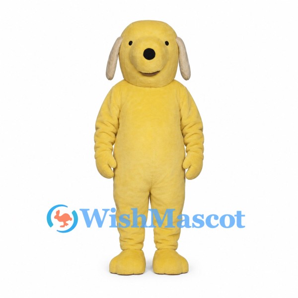 Yellow Dog Mascot Costume with Cream Floppy Ears