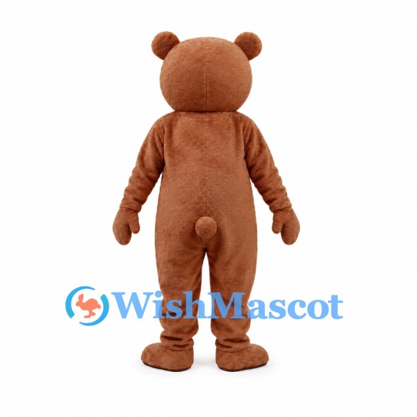 Brown Teddy Bear Mascot Costume with Round Ears