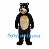 Black Bear Mascot Costume with Cream Belly