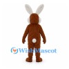 Brown Rabbit Mascot Costume with White Ears and Belly