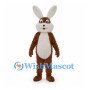 Brown Rabbit Mascot Costume with White Ears and Belly