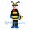 Bee Mascot Costume with Yellow Stripes and Blue Gloves