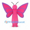 Pink Butterfly Mascot Costume with Purple Wing Borders