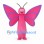 Pink Butterfly Mascot Costume with Purple Wing Borders
