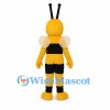 Bee Mascot Costume with Long Black Antennae and Cream Wings