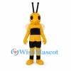 Bee Mascot Costume with Long Black Antennae and Cream Wings