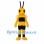 Bee Mascot Costume with Long Black Antennae and Cream Wings