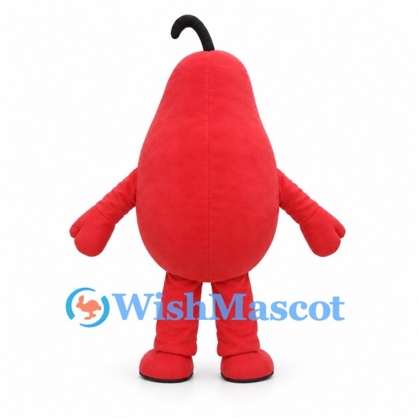Red Cyclops Mascot Costume with Single Black Antenna