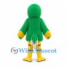 Green Parrot Mascot Costume with Yellow Belly and Legs