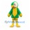 Green Parrot Mascot Costume with Yellow Belly and Legs