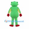 Green Frog Mascot Costume with Red Eyes, Hands and Feet