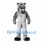 Gray Tiger Mascot Costume with Dark Stripes and White Belly