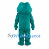 Teal Frog Mascot Costume with White Belly and Wide Mouth