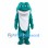 Teal Frog Mascot Costume with White Belly and Wide Mouth