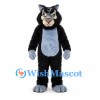 Black Wolf Mascot Costume with Gray Muzzle and Belly