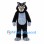 Black Wolf Mascot Costume with Gray Muzzle and Belly