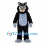 Black Wolf Mascot Costume with Gray Muzzle and Belly