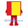 Red and Yellow Book Mascot Costume with Face Opening