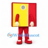 Red and Yellow Book Mascot Costume with Face Opening