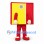 Red and Yellow Book Mascot Costume with Face Opening