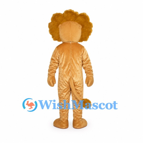 Lion Mascot Costume in Gold with Rounded Mane
