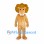 Lion Mascot Costume in Gold with Rounded Mane