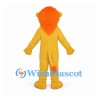 Yellow Lion Mascot Costume with Orange Mane