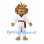 Lion Mascot Costume with White Martial Arts Uniform and Red Headband