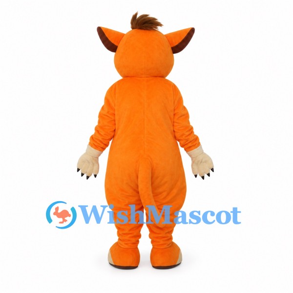 Orange Lion Cub Mascot Costume with Cream Belly