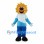 Lion Mascot Costume with Blue and White Shirt and Blue Trousers