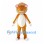 Golden Lion Mascot Costume with Shaggy Mane and White Belly