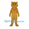 Cougar Mascot Costume in Tan with Open Mouth