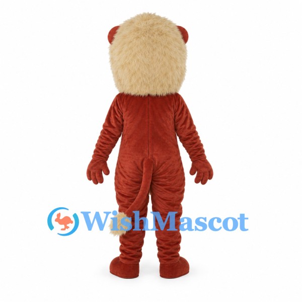 Brown Lion Mascot Costume with Cream Shaggy Mane