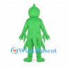 Green Dragon Mascot Costume with Pink Belly Panel