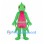 Green Dragon Mascot Costume with Pink Belly Panel