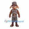 Brown Dog Mascot Costume with Camouflage Uniform and Cap