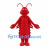 Red Lobster Mascot Costume with Long Antennae and Segmented Body
